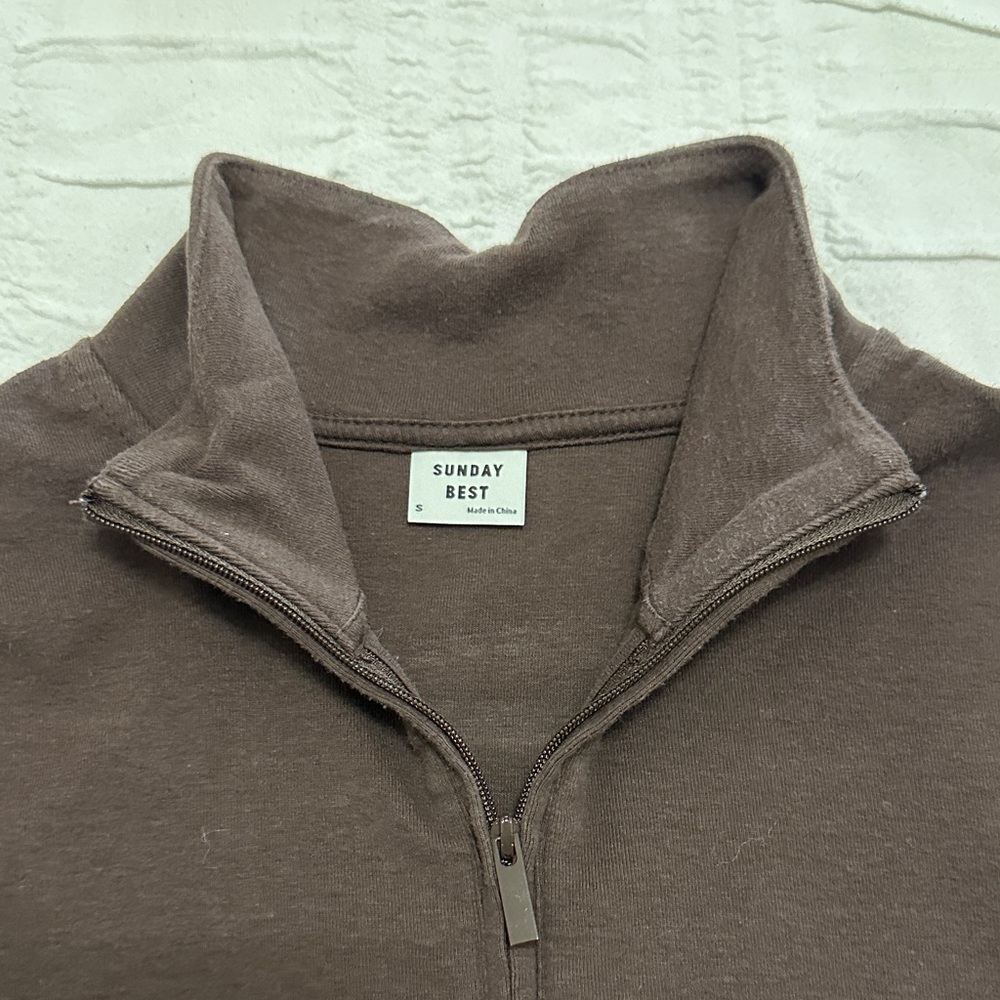 Sunday Best Dark Brown Quarter Zip - Picture 2 of 6